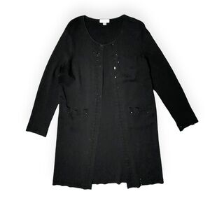 Calvin Klein Women's Long Black Formal Shaw Size XL Beaded Floor Length Clasp